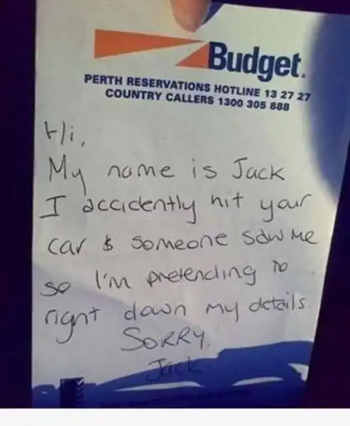 Disappearing act - being hit by another car whilst parked up, but the culprit doesn’t leave any contact details 