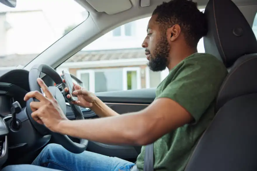 Using your phone at traffic lights