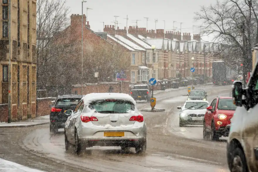 Driving with snow on your car roof