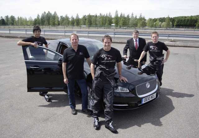 England Cricket Captain Andrew Strauss puts the new Jaguar XJ through its paces