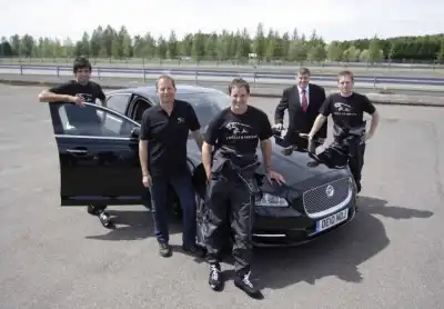 England Cricket Captain Andrew Strauss puts the new Jaguar XJ through its paces