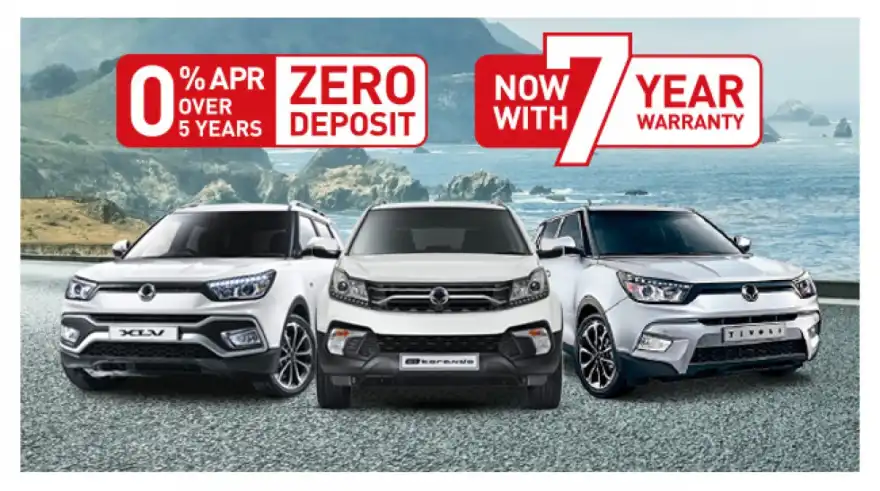 New SsangYong 0% APR and Zero Deposit Finance for 2018