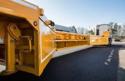 Huge Lorries Form Mobile Crash Barriers at Roadworks