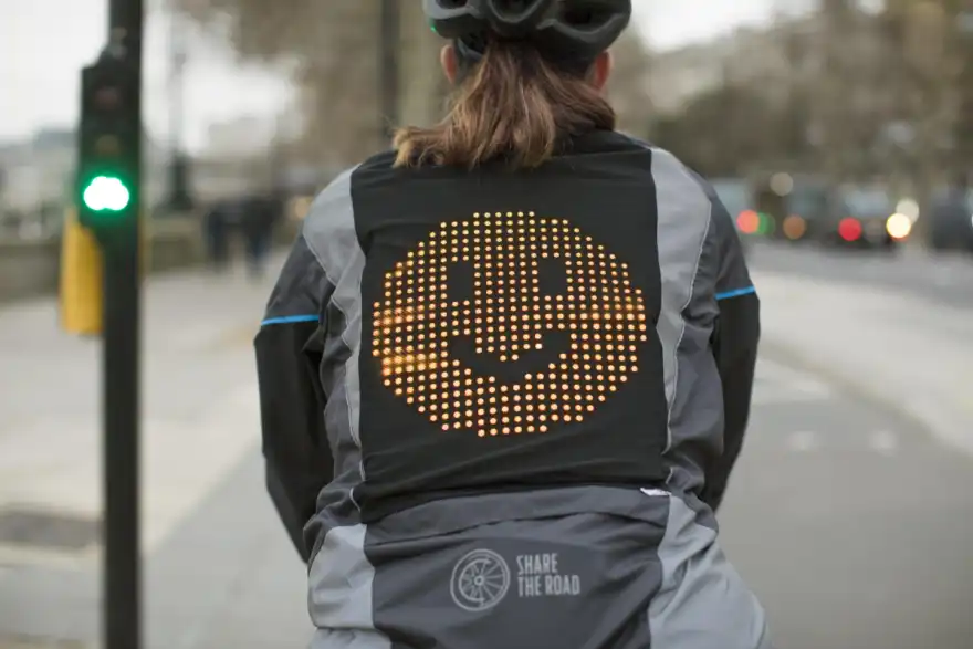 Drivers & Cyclists Communicate via Ford Emoji Jacket: Road Safety
