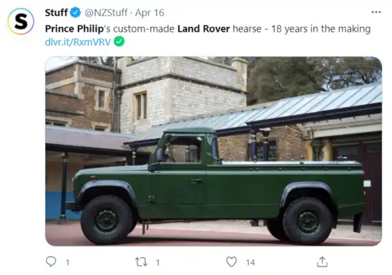 Prince Philip's funeral procession featured a Land Rover, Bentley and a couple of Rolls-Royces  Image