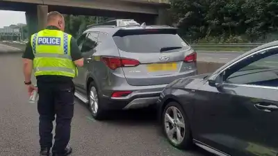 Man brings another car safely to a stop after driver fell ill on busy M62