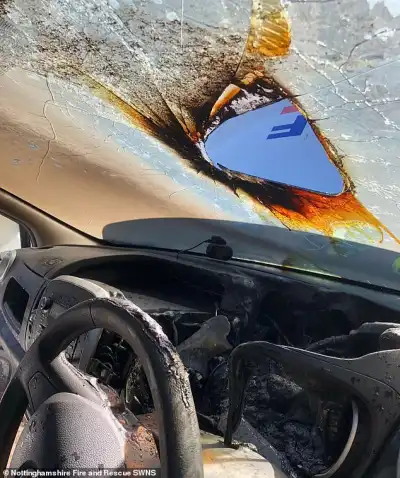 Fire service issues warning after sunglasses set car on fire