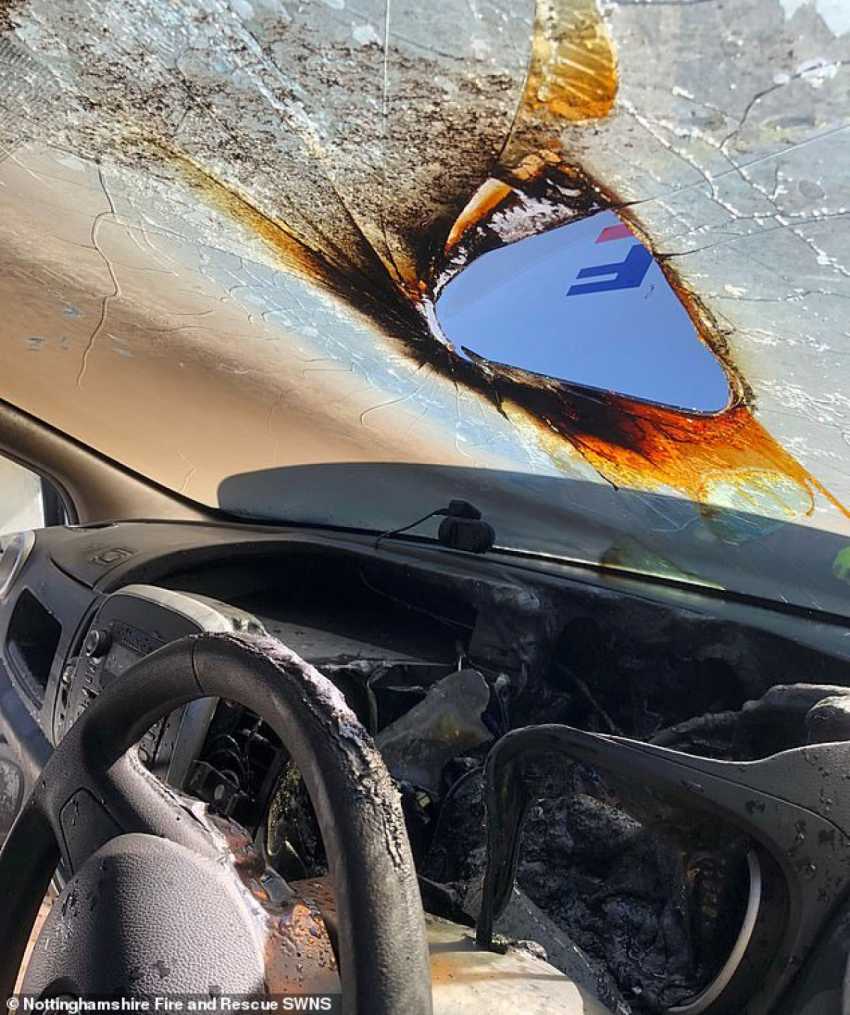 Fire service issues warning after sunglasses set car on fire