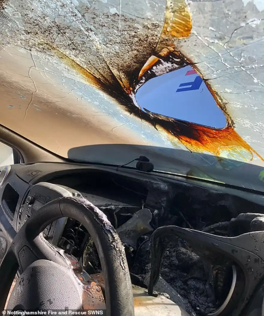 Fire service issues warning after sunglasses set car on fire