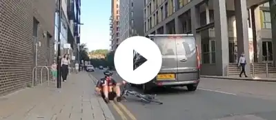Cyclist knocked off bike by van – but who is in the wrong?