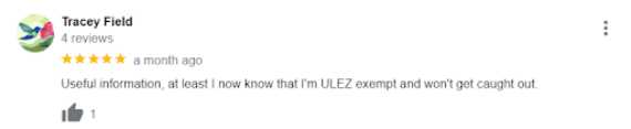 “Useful information, at least I now know that I’m ULEZ exempt and won’t get caught out.”