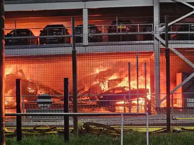 Airport car park fire breaks out at Bristol although fire crews quick to extinguish blaze
