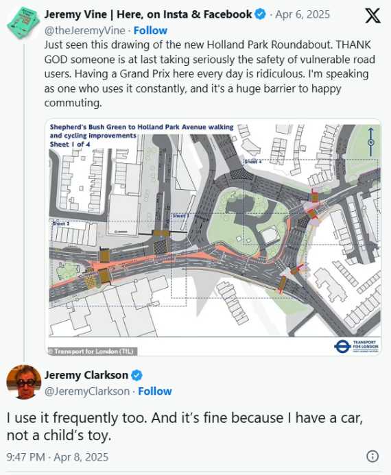 Jeremy Clarkson v Jeremy Vine cycling feud&nbsp;