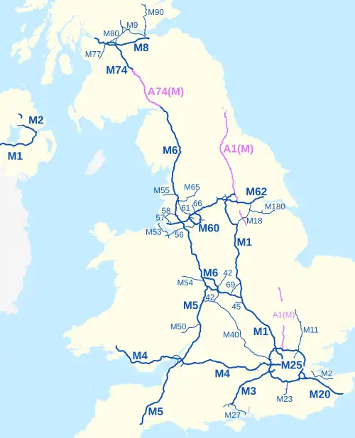 UK motorway map