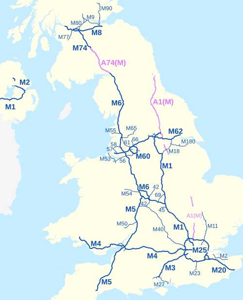 UK motorway map