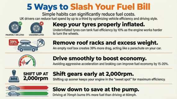 how to improve fuel efficiency infographic