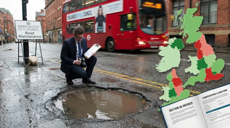 Pothole compensation claims UK: Manchester vs South success