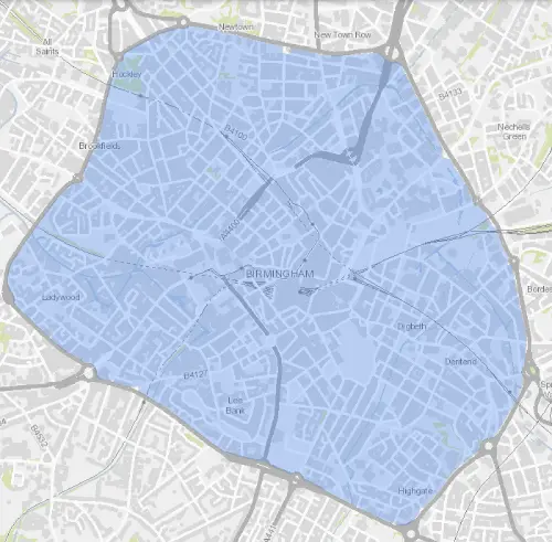 Birmingham clean air zone map