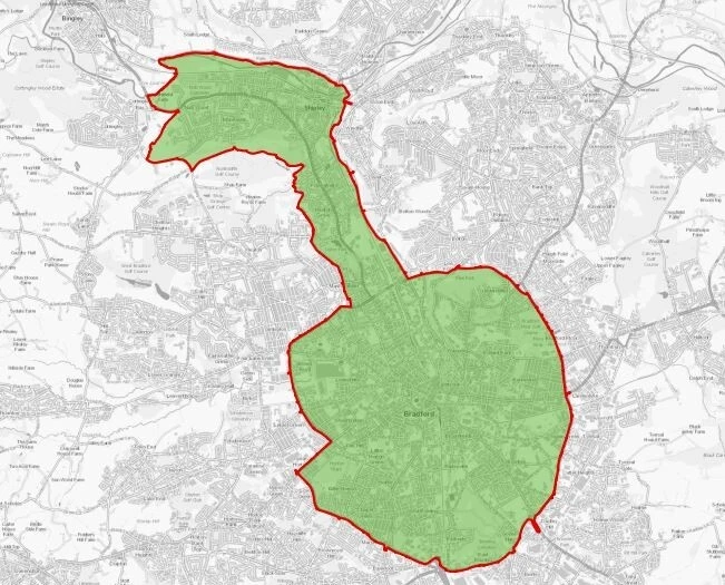 Bradford clean air zone map