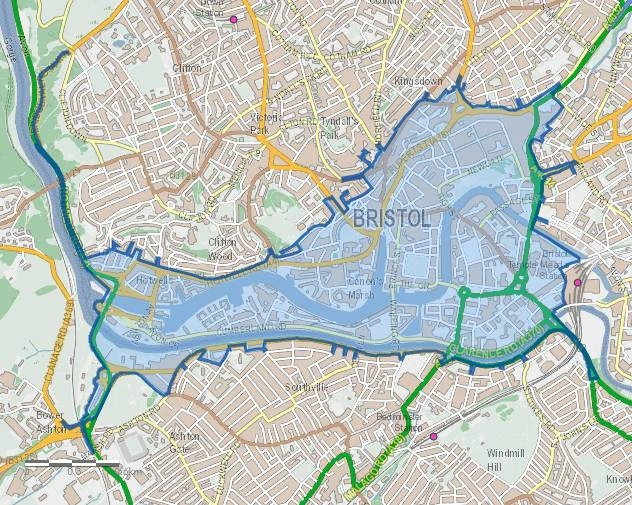 Bristol clean air zone map