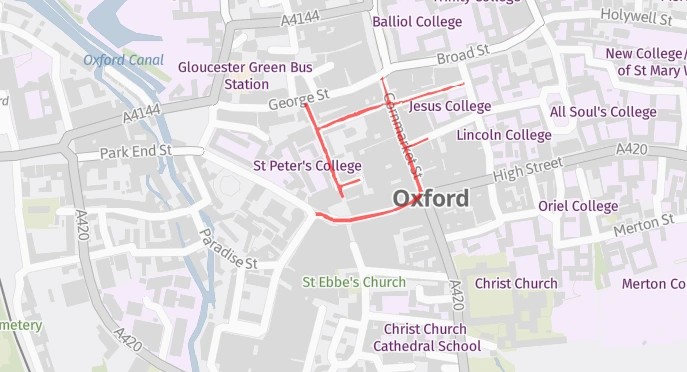 Oxford clean air zone map