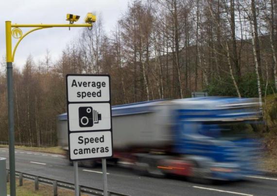 Speed cameras over a motorway