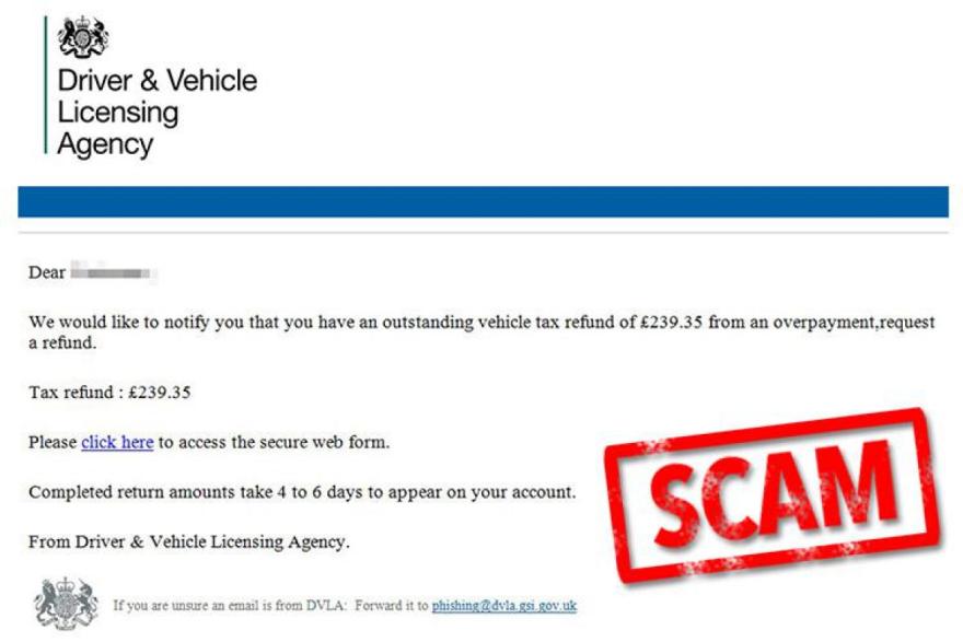 New scam email & text messages targetting drivers
