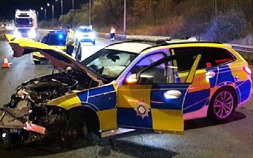 Van driver rammed police cars during chase along M1